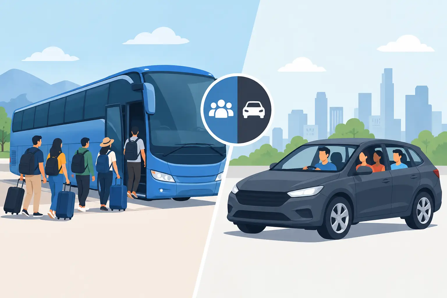 Private Bus Versus Rideshare for Group Travel
